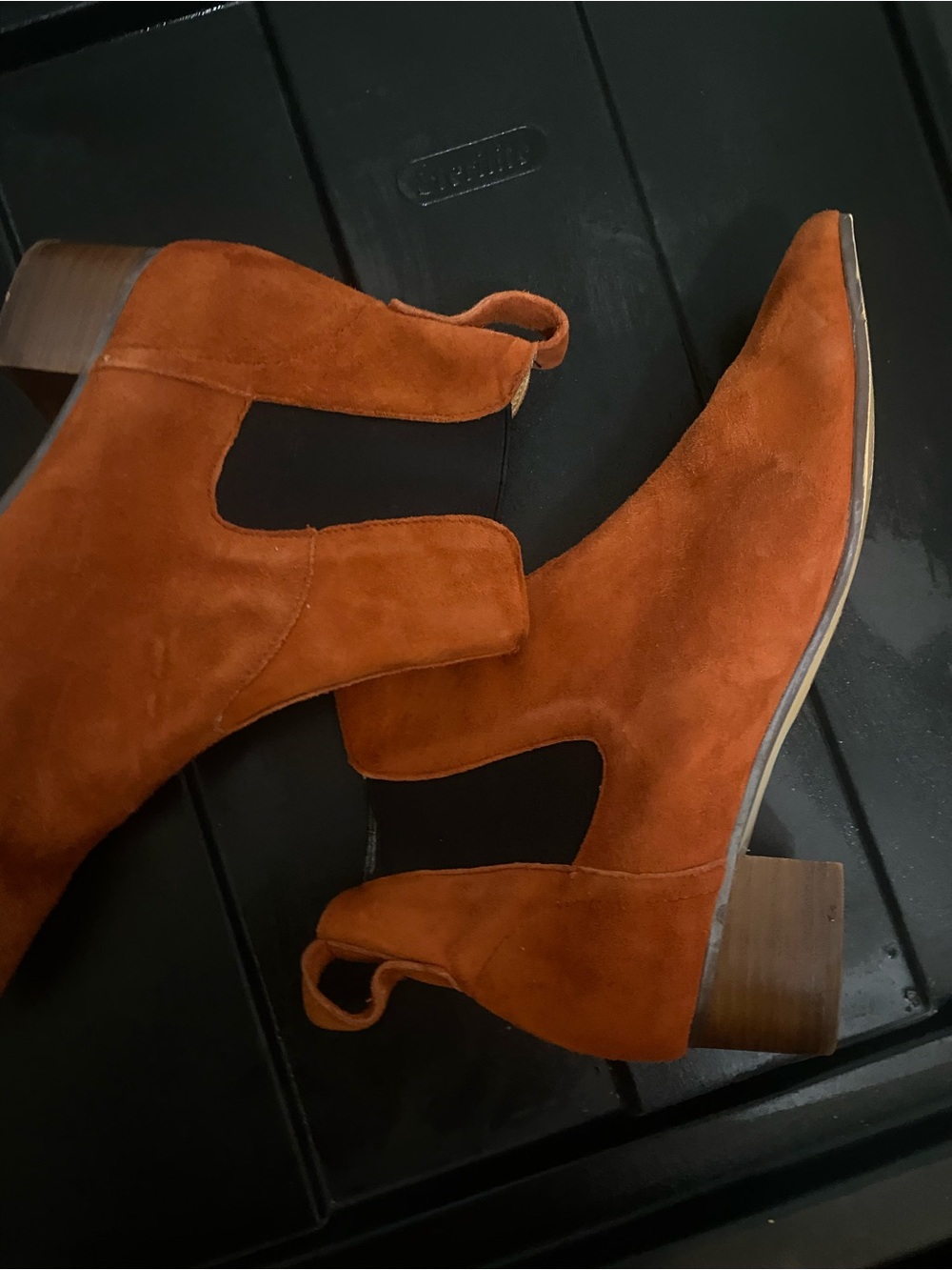 Farylrobin Suede Chelsea Ankle Boots in Burnt Orange